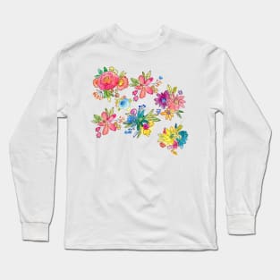 Water Color Florals Long Sleeve T-Shirt